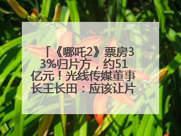 《哪吒2》票房33%归片方，约51亿元！光线传媒董事长王长田：应该让片方得到更多