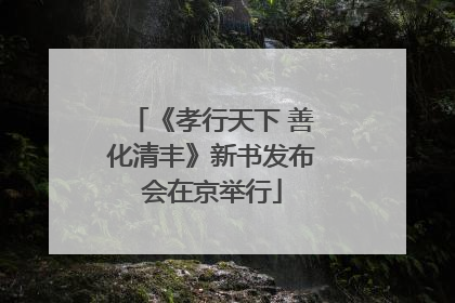 《孝行天下 善化清丰》新书发布会在京举行