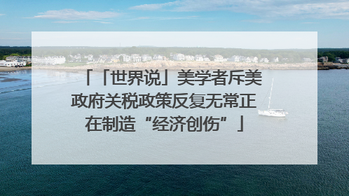「世界说」美学者斥美政府关税政策反复无常正在制造“经济创伤”