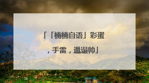 「楠楠自语」彩蛋，手雷，邋遢帅