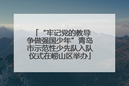 “牢记党的教导 争做强国少年”青岛市示范性少先队入队仪式在崂山区举办