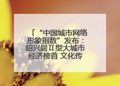 “中国城市网络形象指数”发布：绍兴居Ⅱ型大城市经济榜首 文化传播独具特色