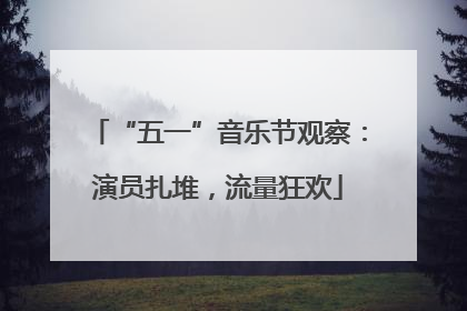 “五一”音乐节观察：演员扎堆，流量狂欢