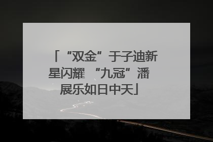 “双金”于子迪新星闪耀 “九冠”潘展乐如日中天