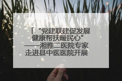“党建联建促发展 健康帮扶暖民心”——湘雅二医院专家走进县中医医院开展健康帮扶活动