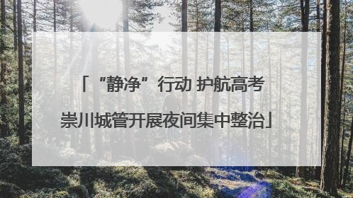 “静净”行动 护航高考 崇川城管开展夜间集中整治