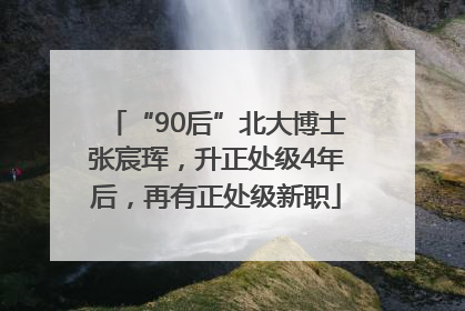 “90后”北大博士张宸珲，升正处级4年后，再有正处级新职