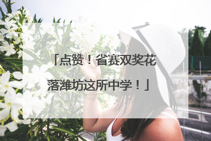 点赞！省赛双奖花落潍坊这所中学！