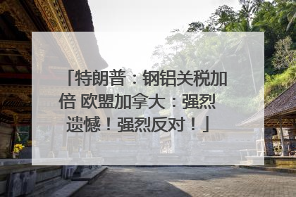 特朗普：钢铝关税加倍 欧盟加拿大：强烈遗憾！强烈反对！