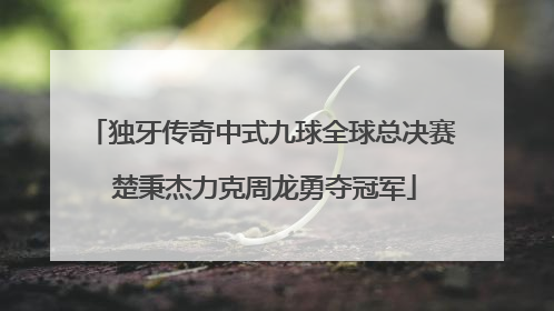 独牙传奇中式九球全球总决赛 楚秉杰力克周龙勇夺冠军