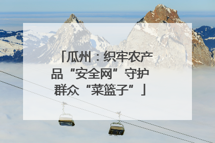 瓜州：织牢农产品“安全网”守护群众“菜篮子”