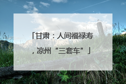 甘肃：人间福禄寿，凉州“三套车”