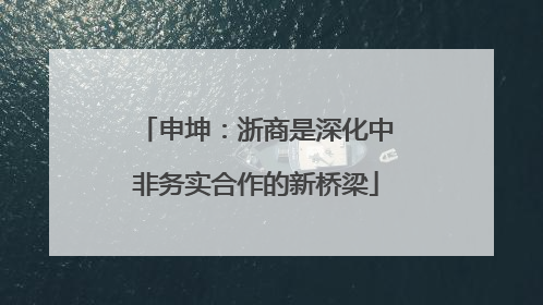 申坤：浙商是深化中非务实合作的新桥梁