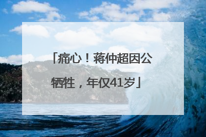 痛心！蒋仲超因公牺牲，年仅41岁