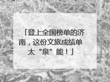 登上全国榜单的济南，这份文旅成绩单太“泉”能！