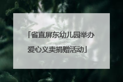 省直屏东幼儿园举办爱心义卖捐赠活动