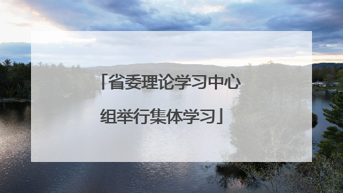 省委理论学习中心组举行集体学习