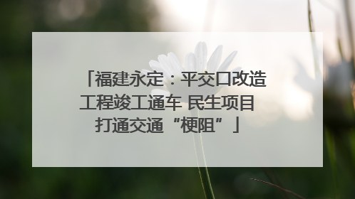 福建永定：平交口改造工程竣工通车 民生项目打通交通“梗阻”