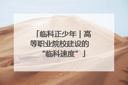 临科正少年｜高等职业院校建设的“临科速度”