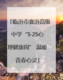 临汾市襄汾高级中学“5·25心理健康周” 温暖青春心灵