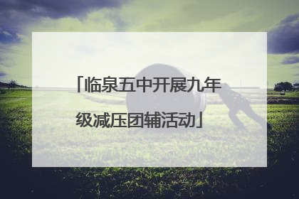 临泉五中开展九年级减压团辅活动