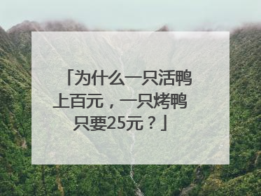 为什么一只活鸭上百元，一只烤鸭只要25元？