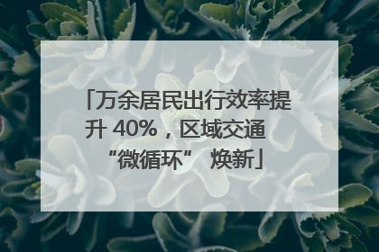 万余居民出行效率提升 40%，区域交通 “微循环” 焕新