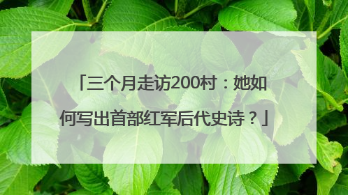 三个月走访200村：她如何写出首部红军后代史诗？