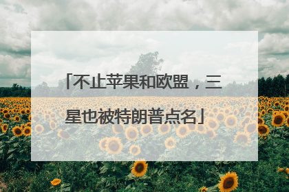 不止苹果和欧盟，三星也被特朗普点名