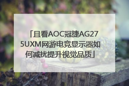 且看AOC冠捷AG275UXM网游电竞显示器如何减扰提升视觉品质