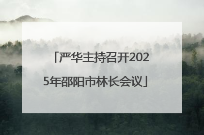 严华主持召开2025年邵阳市林长会议