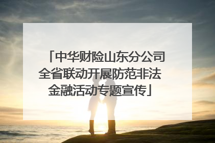 中华财险山东分公司全省联动开展防范非法金融活动专题宣传