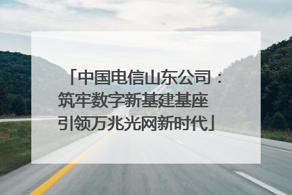 中国电信山东公司：筑牢数字新基建基座 引领万兆光网新时代