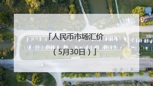 人民币市场汇价（5月30日）
