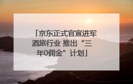 京东正式官宣进军酒旅行业 推出“三年0佣金”计划