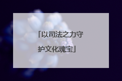 以司法之力守护文化瑰宝