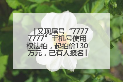 又现尾号“77777777”手机号使用权法拍，起拍价130万元，已有人报名