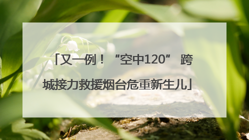 又一例！“空中120” 跨城接力救援烟台危重新生儿