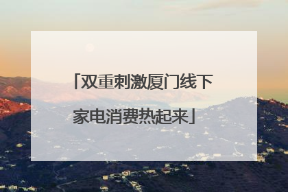 双重刺激厦门线下家电消费热起来