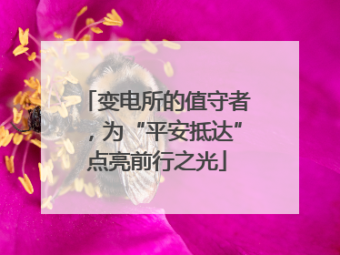 变电所的值守者，为“平安抵达”点亮前行之光