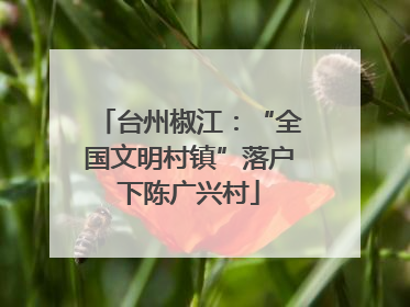 台州椒江：“全国文明村镇”落户下陈广兴村