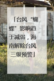 台风“蝴蝶”影响趋于减弱，海南解除台风三级预警
