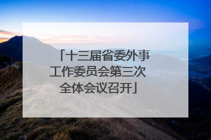 十三届省委外事工作委员会第三次全体会议召开
