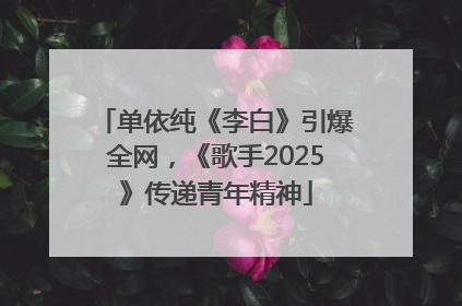 单依纯《李白》引爆全网，《歌手2025》传递青年精神