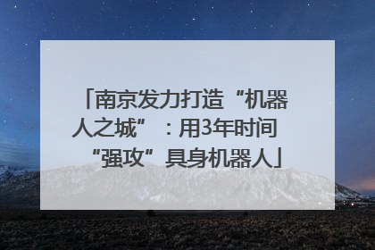 南京发力打造“机器人之城”：用3年时间“强攻”具身机器人