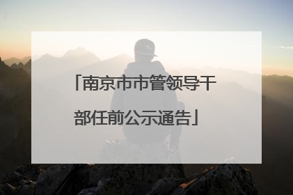 南京市市管领导干部任前公示通告
