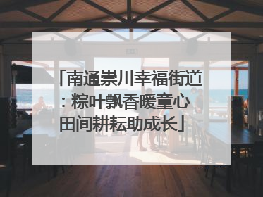 南通崇川幸福街道：粽叶飘香暖童心 田间耕耘助成长