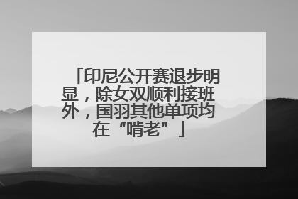 印尼公开赛退步明显，除女双顺利接班外，国羽其他单项均在“啃老”