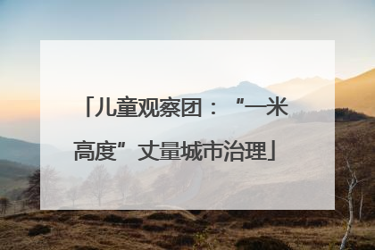 儿童观察团：“一米高度”丈量城市治理