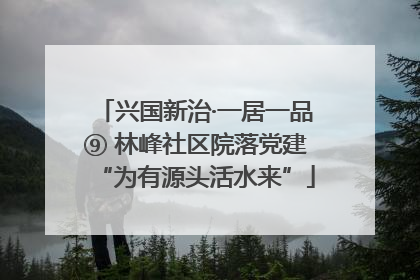 兴国新治·一居一品⑨ 林峰社区院落党建“为有源头活水来”